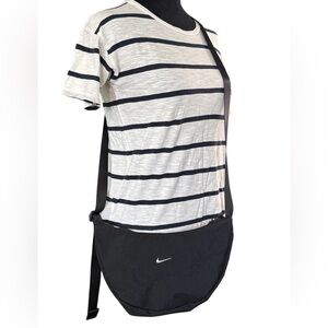 Nike Black Crescent Sling Bag with White Swoosh